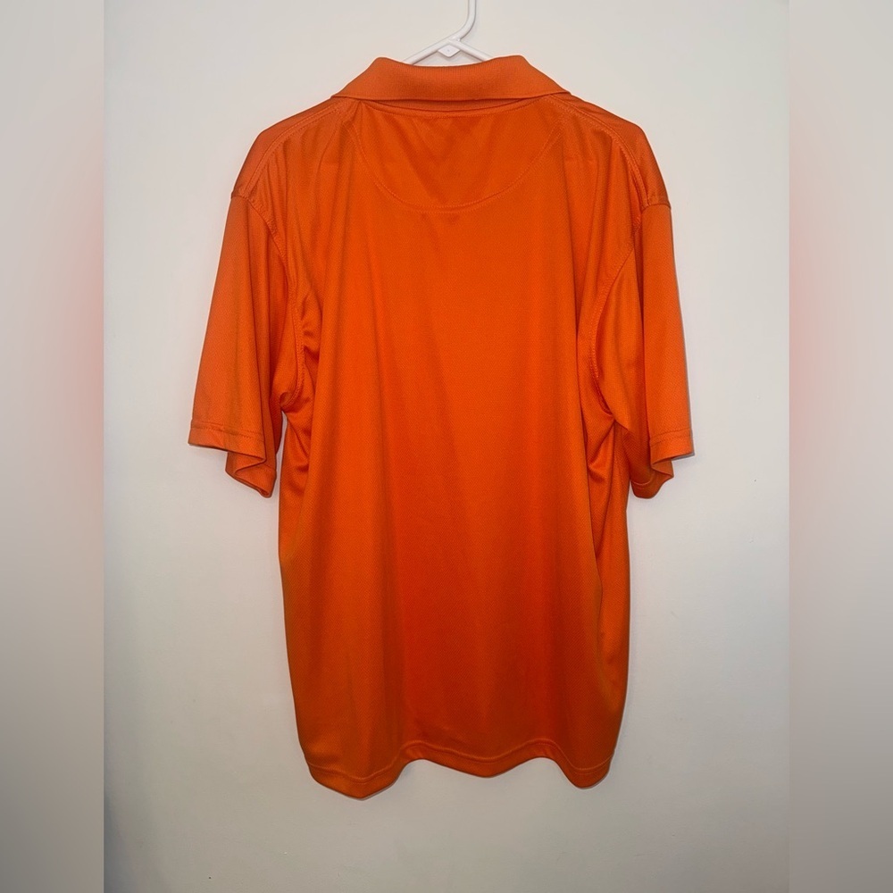 J2 Clemson Tigers Polo Shirt Mens XXL Orange White College Football Short Sleeve - Picture 2 of 4